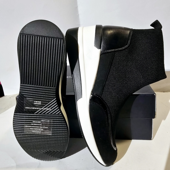 French Connection women's starr wedge sneaker  Black color size 7.5. New with b - Picture 9 of 11